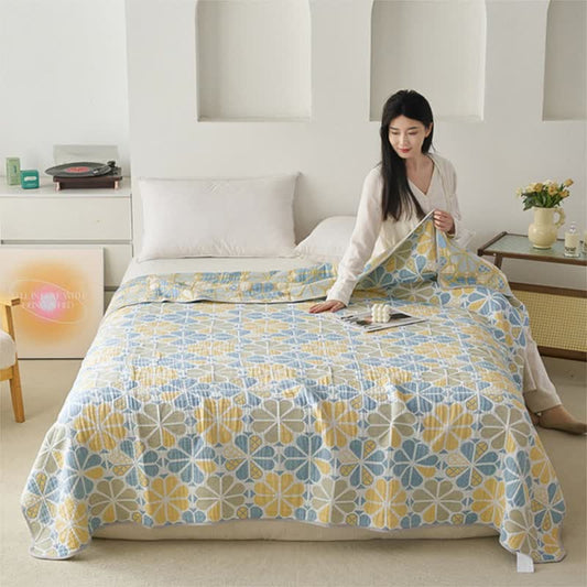 Floral Summer Quilt | 100% Organic Cotton | Full/Queen Size