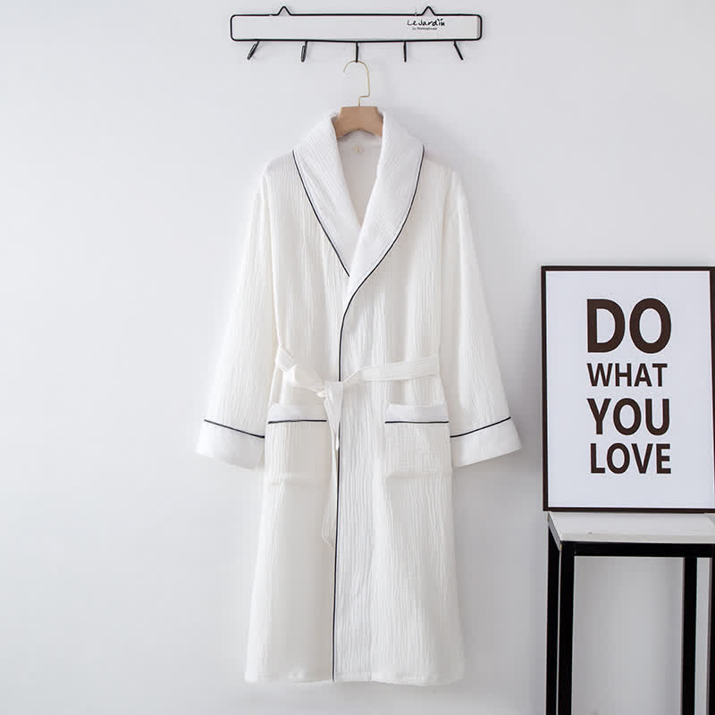 Solid Color Bathrobe | Pure Cotton | Loose-Fit Design