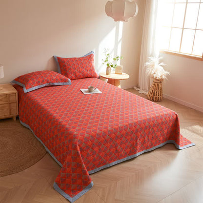 Cotton Gauze Quilt | Organic Cotton with Peacock Tail Design | Full/Queen Size Options
