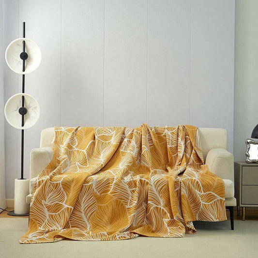 Plantain Leaf Sofa Cover Blanket | Soft Bamboo Cotton | 59" x 79"