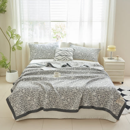 Modern Cotton Gauze Quilt Set | Hypoallergenic & Eco-Friendly | Full/Queen Size Options