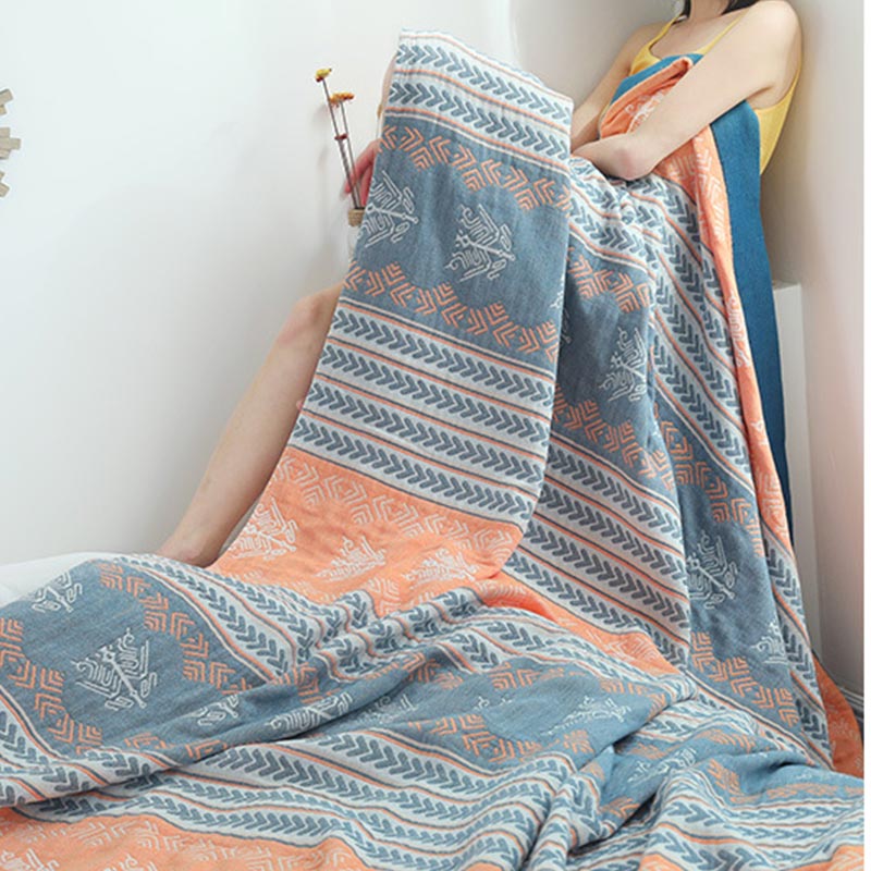 Reversible Cotton Quilt | Wheat Ear Texture | Full/Queen Size