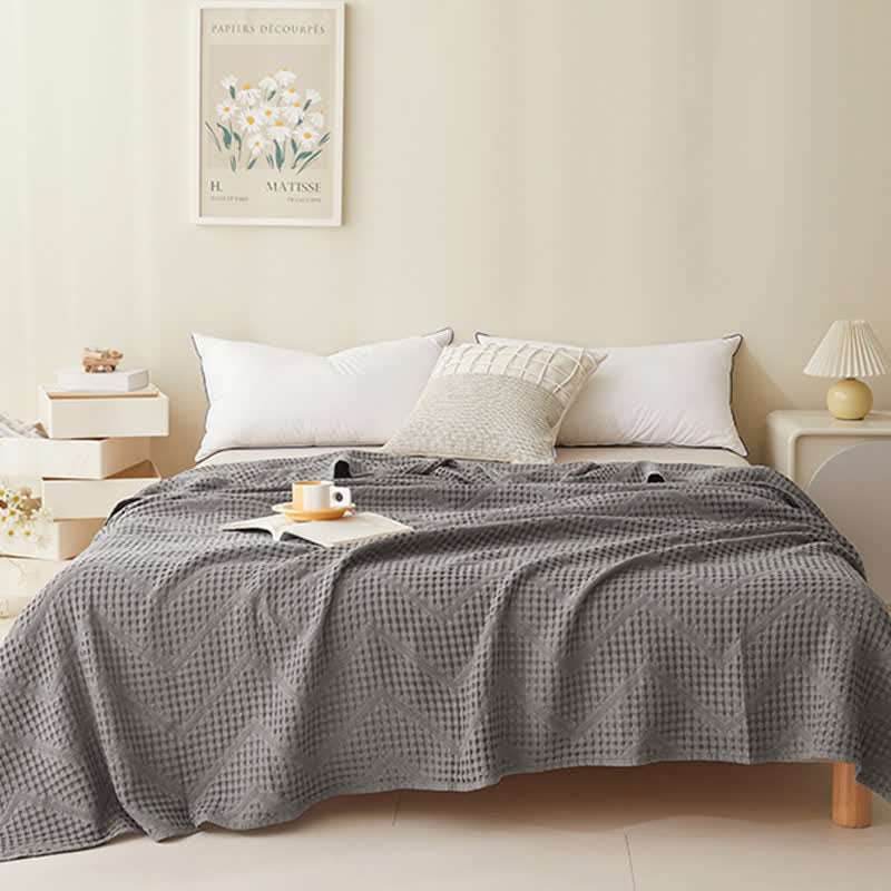 Organic Cotton Waffle Quilt | Eco-Friendly & Moisture Absorbent | Full/Queen Size