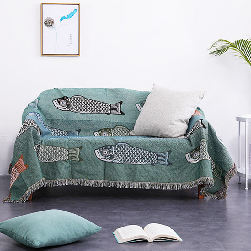 Koi Print Reversible Blanket | Soft Polyester | Multiple Sizes
