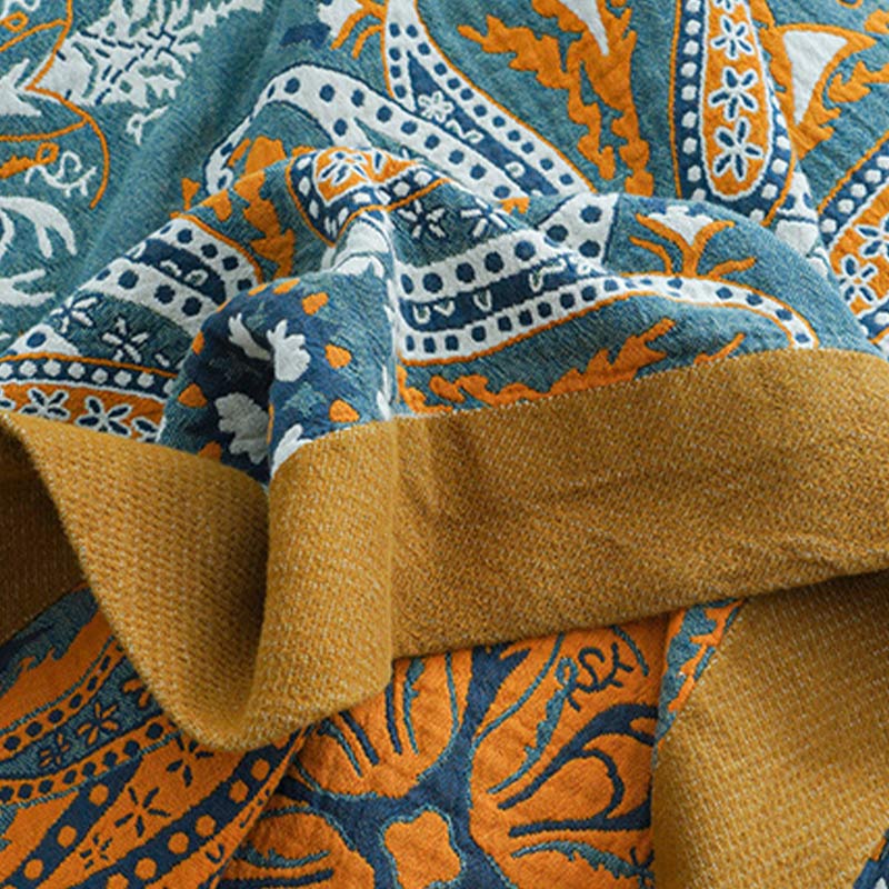 Floral Cotton Quilt | Organic Cotton | Dark Cyan