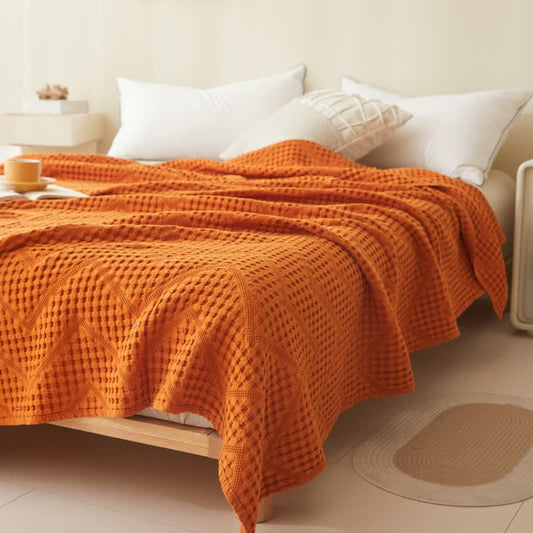 Organic Cotton Waffle Quilt | Eco-Friendly & Moisture Absorbent | Full/Queen Size