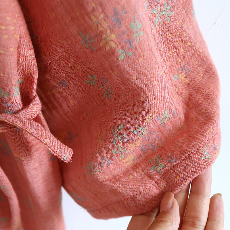 Cotton Bathrobe | Floral Design | Lightweight & Breathable