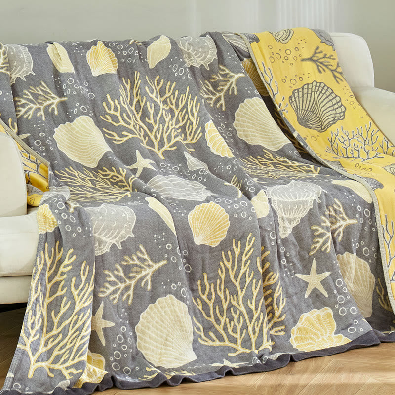 Reversible Marine Life Quilt | Bamboo Fiber | Full/Queen Size