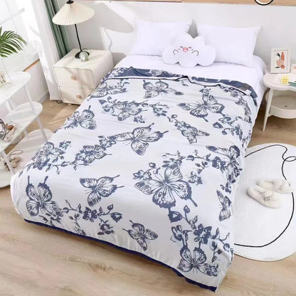 Bamboo Fiber Blanket | Butterfly Pattern | Full Size 59" x 79"