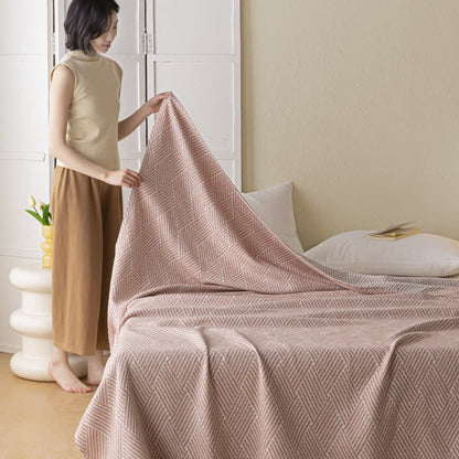Neutral Diamond Print Quilt | 100% Organic Cotton | Full/Queen Size
