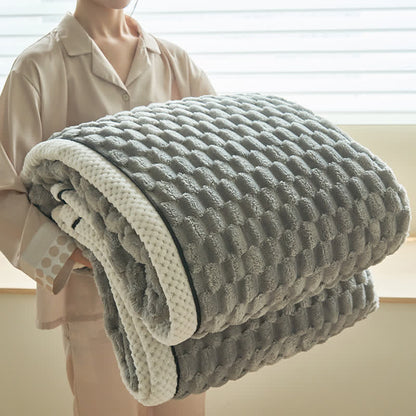 Thick Coral Fleece Throw Blanket | Reversible Polyester | Full/Queen Size