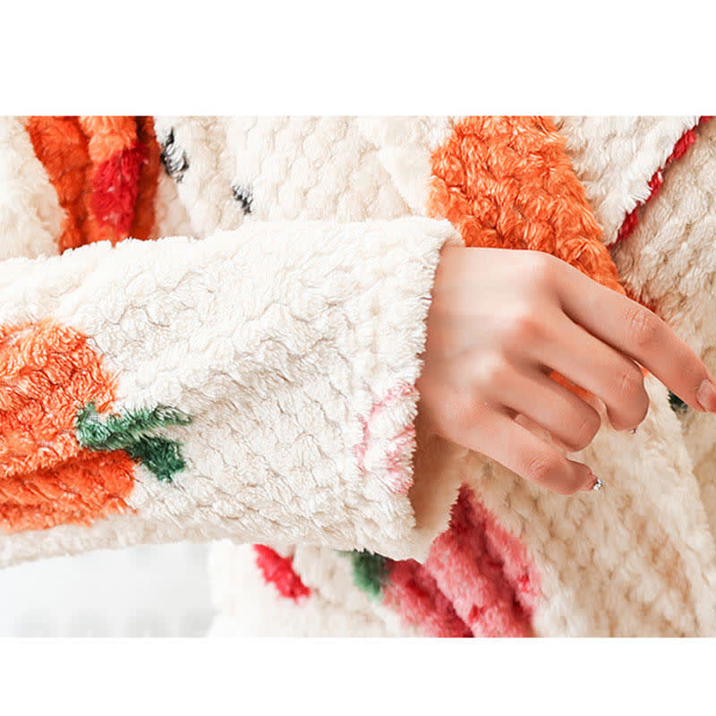 Fruit Print Bathrobe | Soft Polyester | Breathable & Comfortable