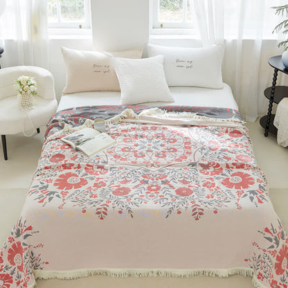 Double-sided Jacquard Floral Quilt | 100% Cotton | Full/Queen Size