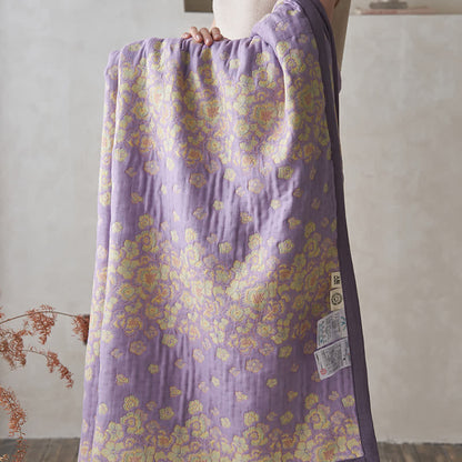 Rustic Floral Quilt | 100% Organic Cotton | Purple | Full/Queen/King Options
