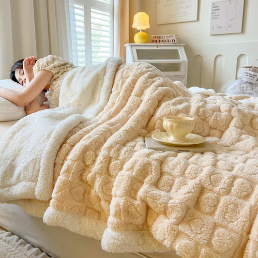 Love Print Sherpa Fleece Blanket | Premium Softness | Full & Queen Sizes