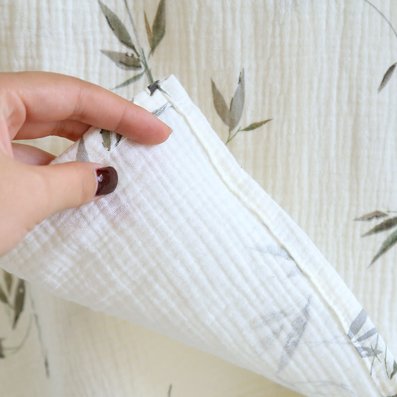 Cotton Bathrobe | Bamboo Print | Lightweight Comfort