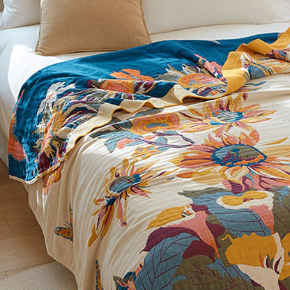 Butterfly Flower Quilt | 100% Organic Cotton | Reversible Design