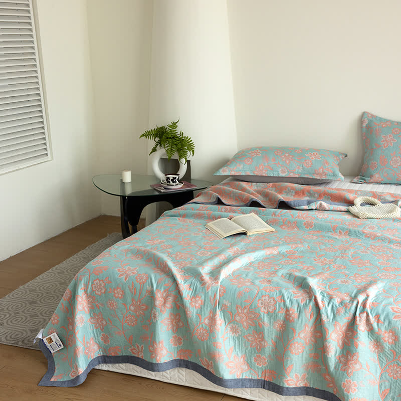 Cotton Gauze Summer Quilt | 100% Organic Cotton | Queen Size with Optional Pillowcases