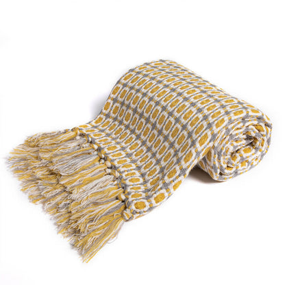 Sofa Blanket | Breathable Acrylic Fiber | Elegant Tassels
