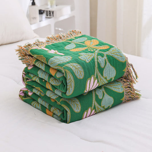 Cotton Gauze Reversible Blanket | Soft Lightweight Fabric | 79" x 90"