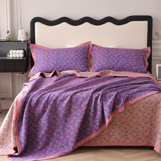 Organic Cotton Reversible Floral Quilt | Eco-Friendly & Soft | Available in Full, Queen, King Sizes