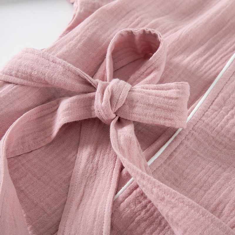 Solid Color Bathrobe | Pure Cotton | Loose-Fit Design