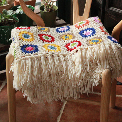 Plaid Crochet Tassel Blanket | Imitation Cashmere | Multiple Sizes