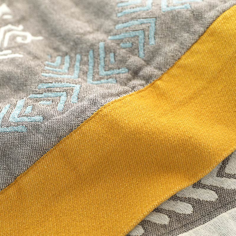 Reversible Cotton Blanket | Wheat Ear Print | 59" x 79"