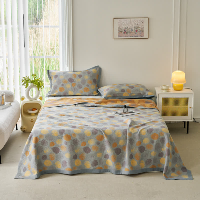Cotton Gauze Reversible Quilt | Yarn-Dyed Jacquard | Full/Queen/King Sizes