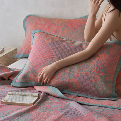 Cotton Gauze Quilt | 100% Organic Cotton | Floral Design, Multiple Sizes