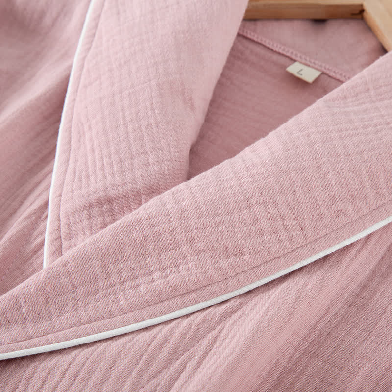 Solid Color Bathrobe | Pure Cotton | Loose-Fit Design