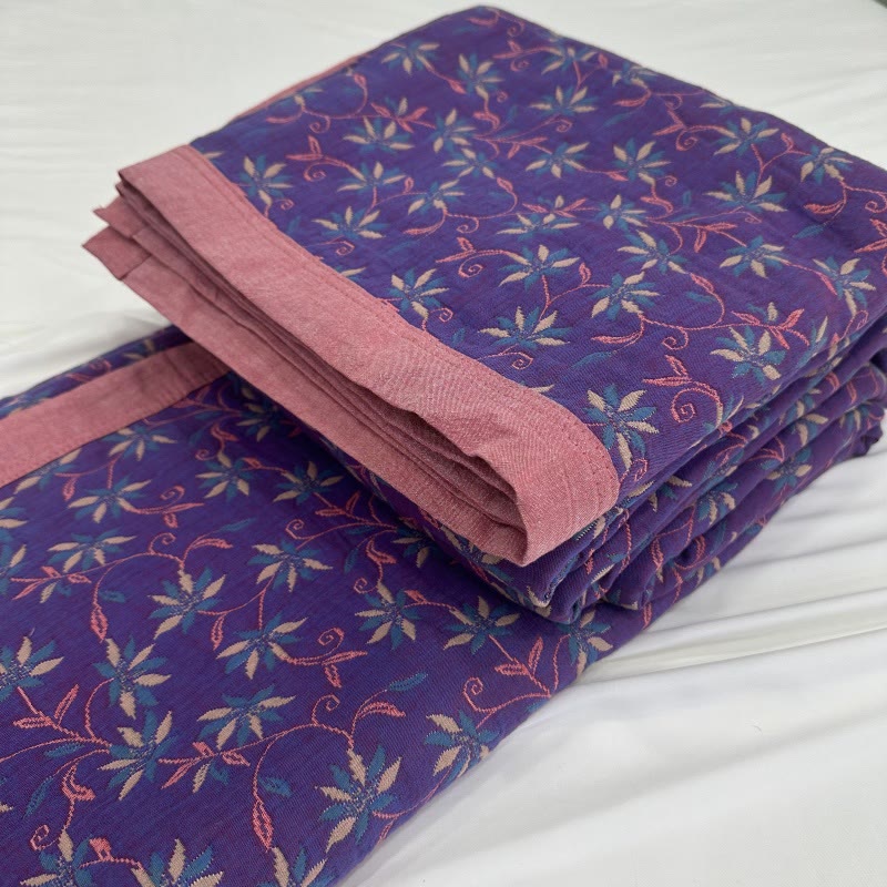 Organic Cotton Reversible Floral Quilt | Eco-Friendly & Soft | Available in Full, Queen, King Sizes