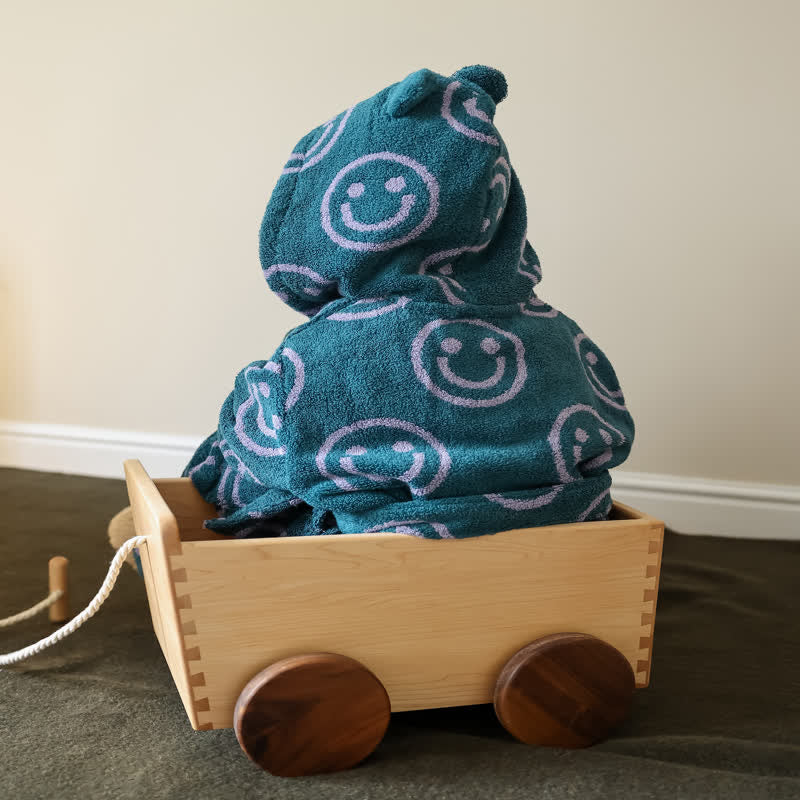 Smiling Face Bathrobe | Luxurious Pure Cotton | Kids & Adults Sizes