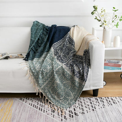 Bohemian Knit Shawl Blanket | 100% Cotton | 150cm x 190cm & 220cm x 260cm