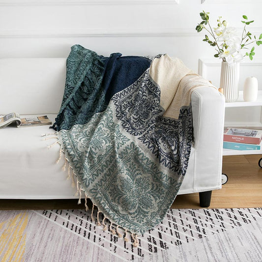 Bohemian Knit Shawl Blanket | 100% Cotton | 150cm x 190cm & 220cm x 260cm