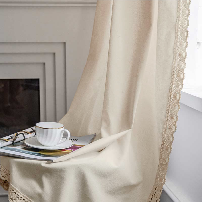Cotton White Bohemian Curtain | Semi-Blackout with Tassel | 1 Piece
