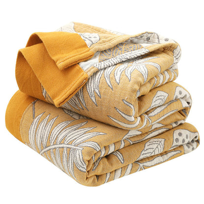 Cotton Gauze Throw Blanket | Reversible Design | 59" x 79"