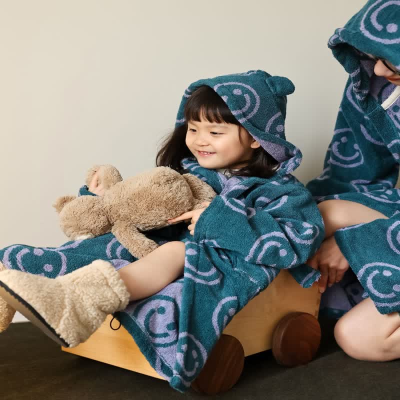 Smiling Face Bathrobe | Luxurious Pure Cotton | Kids & Adults Sizes