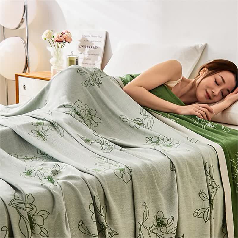 Bamboo Fiber Coverlet | Floral Print | Full/Queen Size