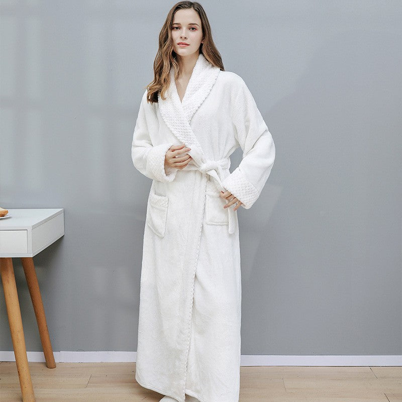 Flannel Bathrobe | Soft Polyester | Solid Color