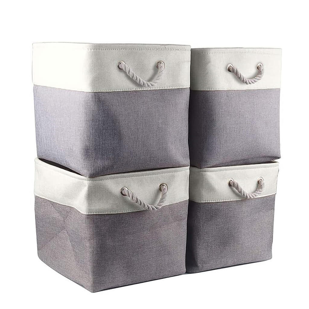 Square Storage Box | EVA Material | Grey & White | 28cm