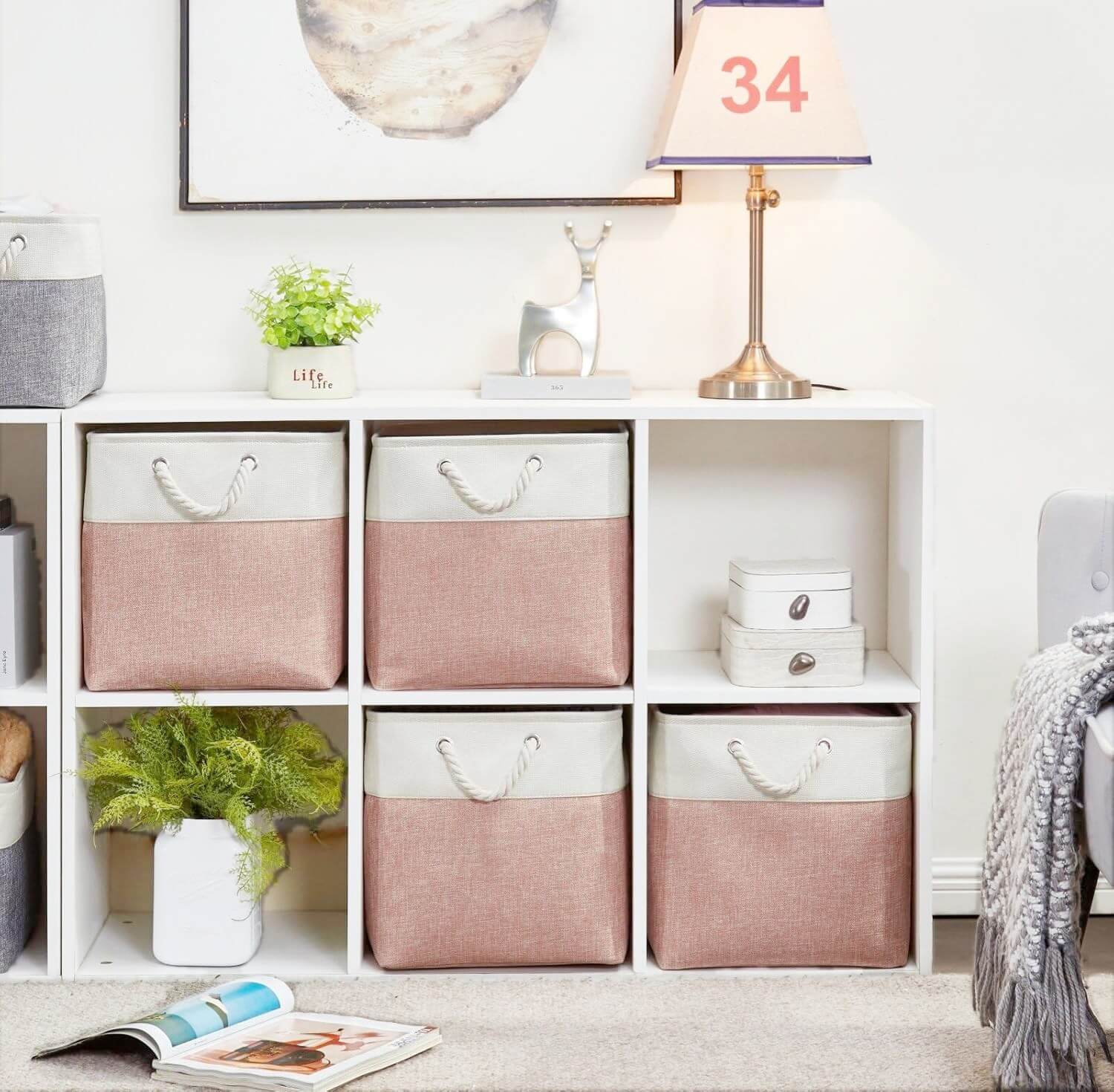 Fabric Storage Baskets | Set of 3 | 30cm Cube