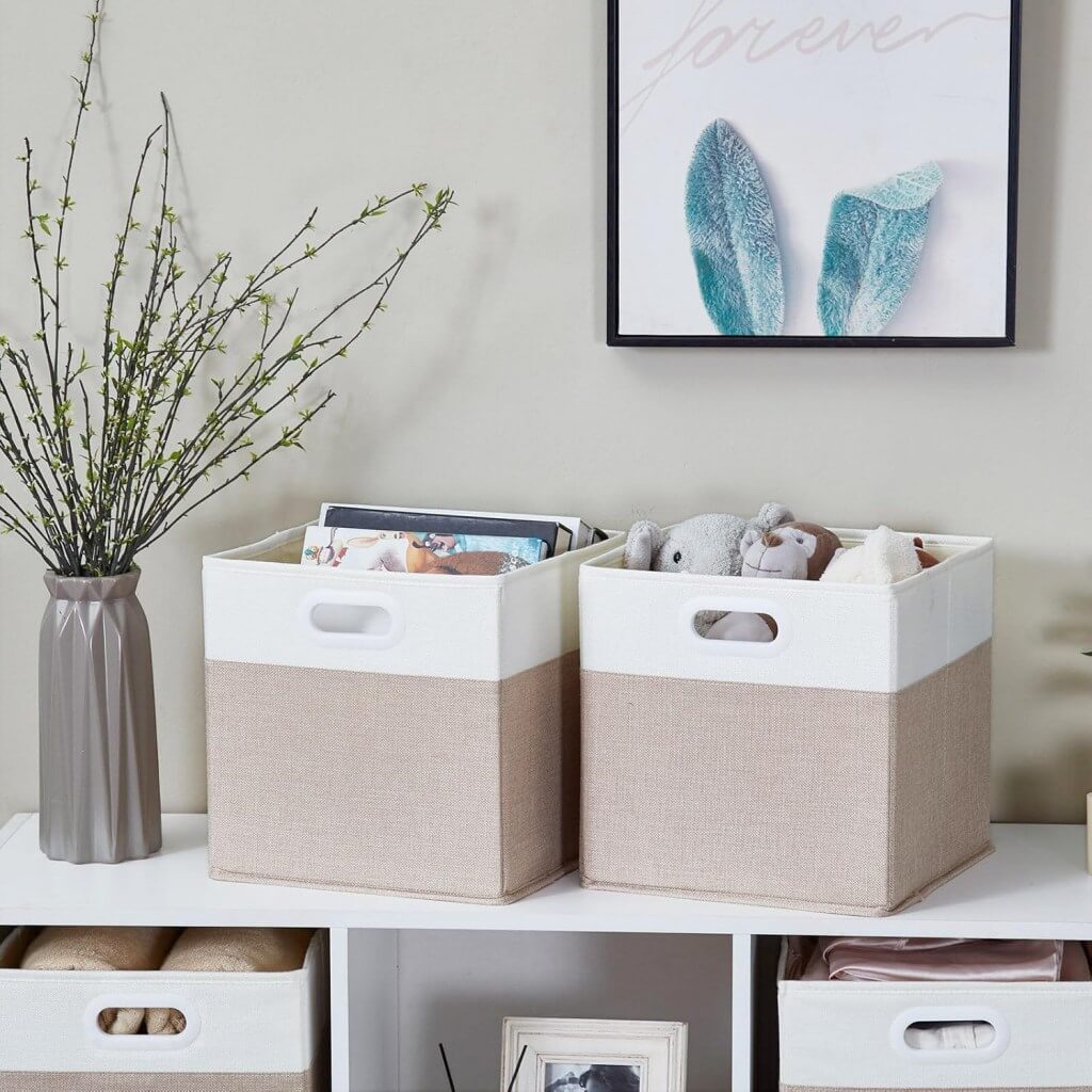 Storage Cube Box | Antibacterial Cationic Fabric | Light Khaki