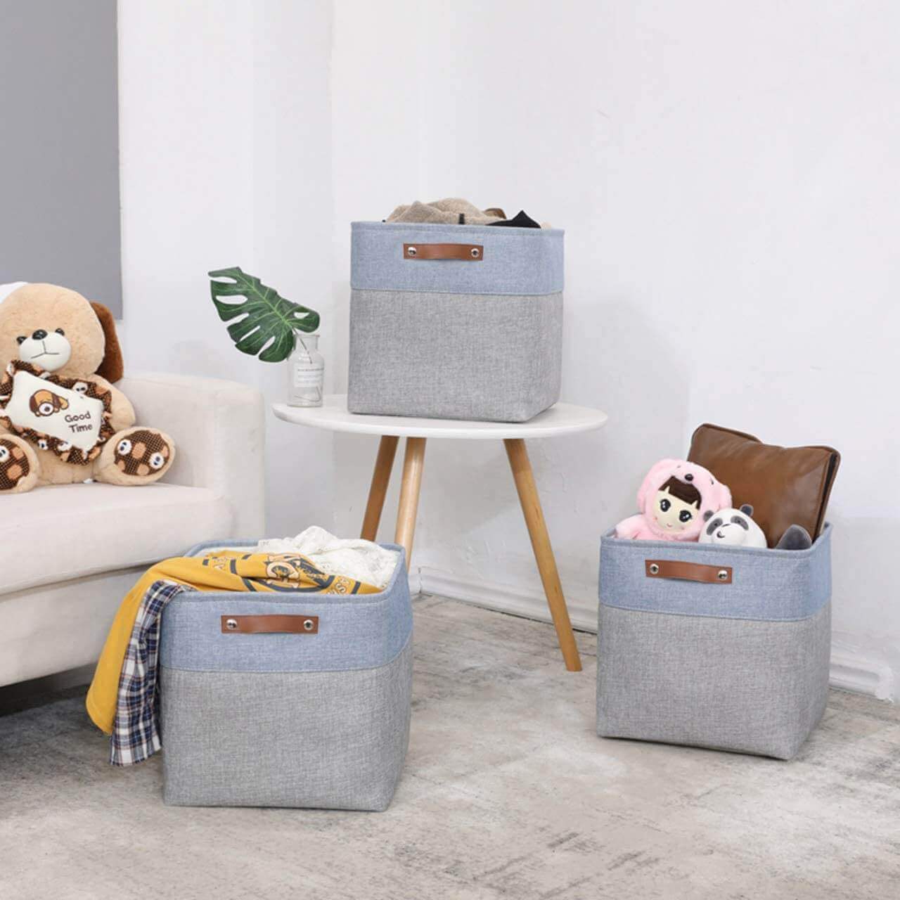 Storage Boxes | Canvas & EVA | Large 41.6L, 13"x15"x13"