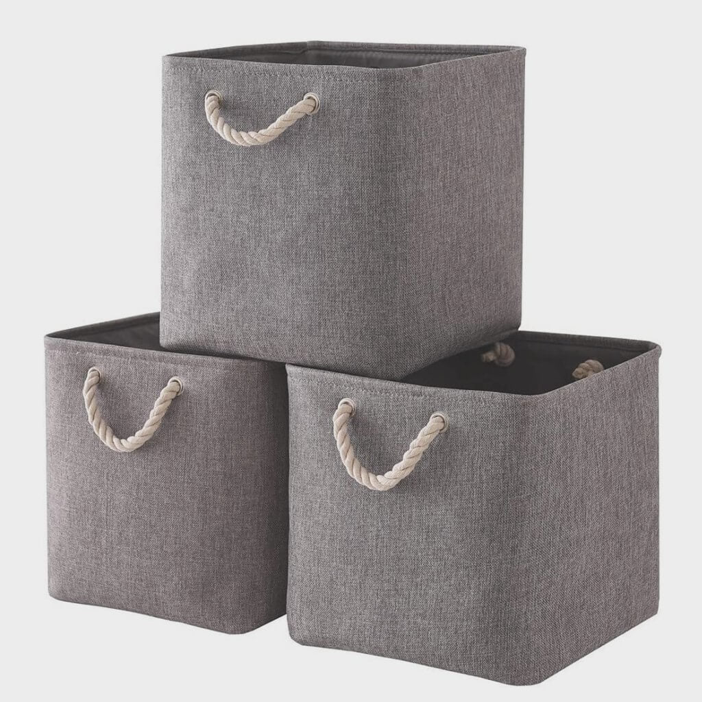 Fabric Storage Baskets | Set of 3 | 30cm Cube