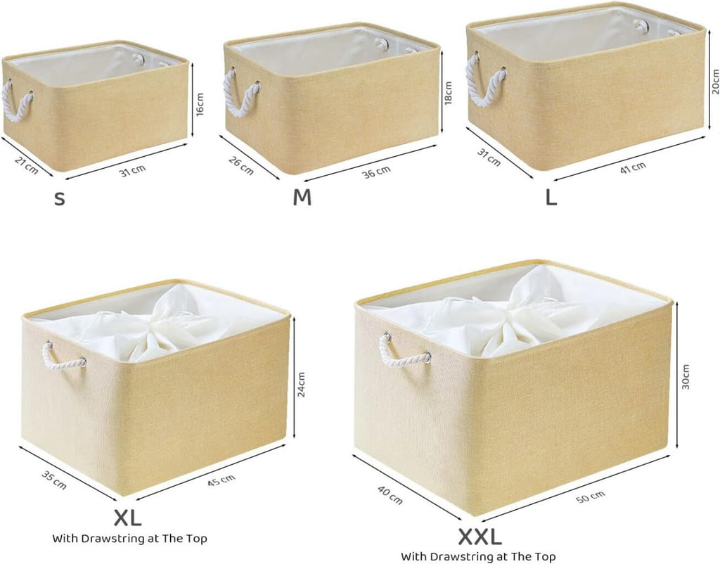 Storage Box | Eco-Friendly Canvas & EVA | Beige, Multiple Sizes