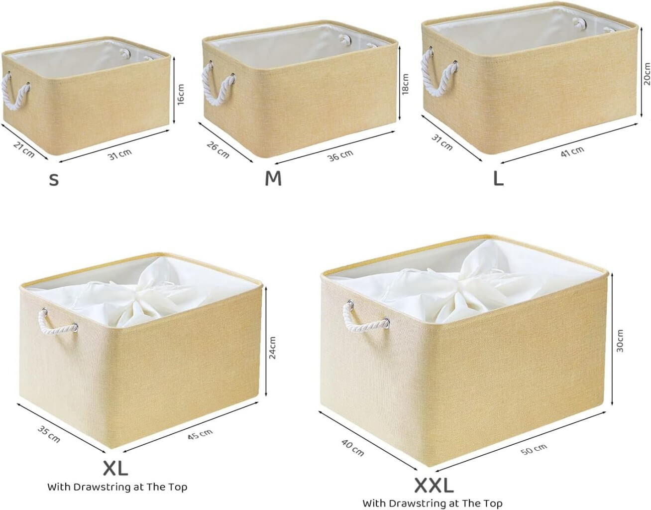 Storage Box | Eco-Friendly Canvas & EVA | Beige, Multiple Sizes