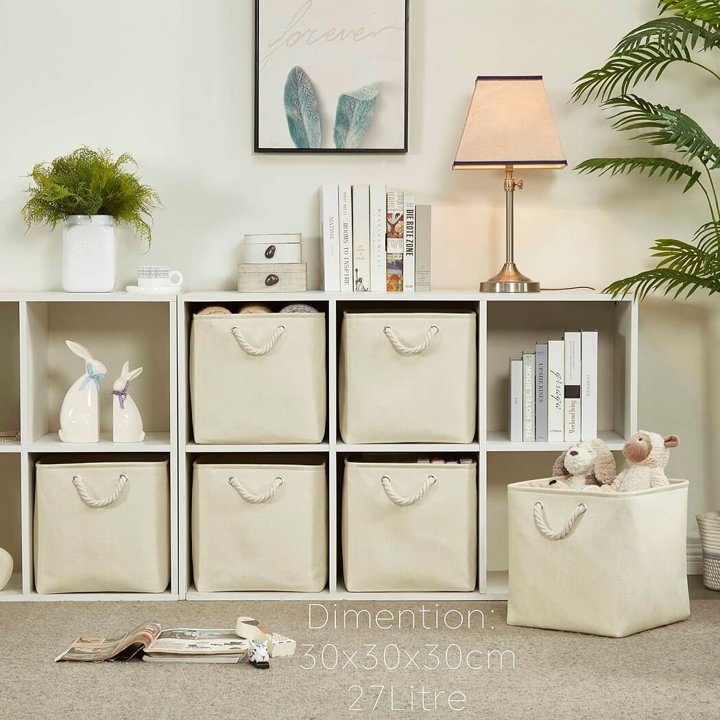 Fabric Storage Baskets | Set of 3 | 30cm Cube