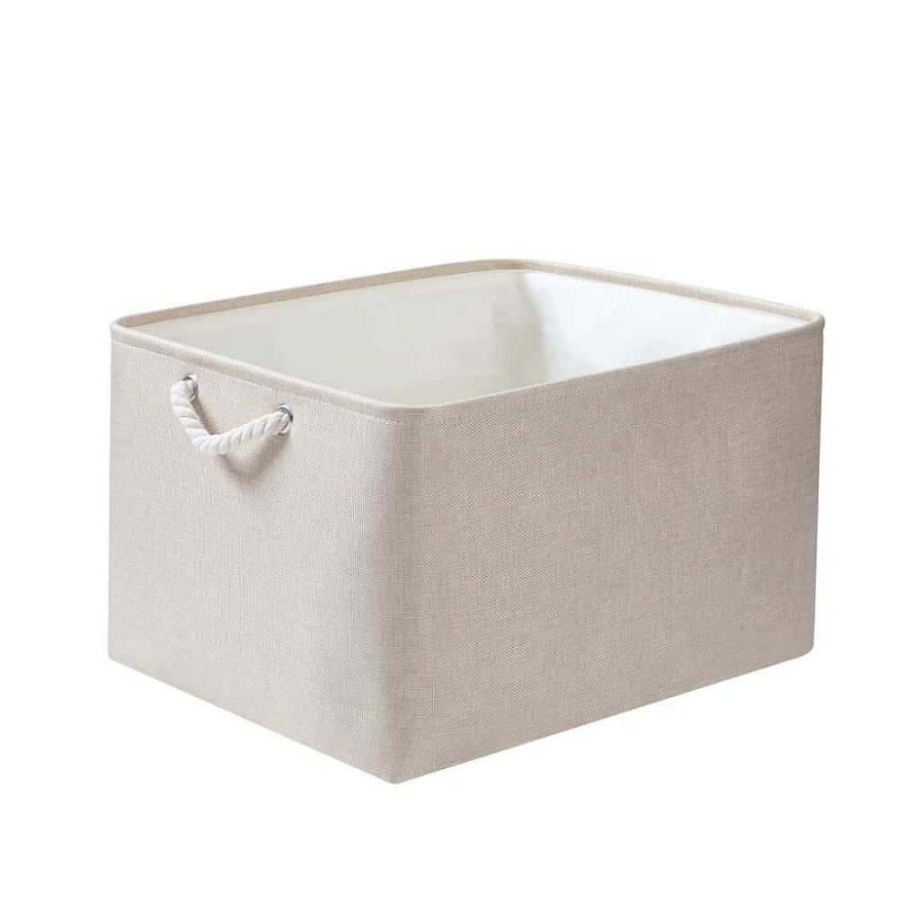Ivory Fabric Storage Box | Durable Canvas | Multiple Sizes Available