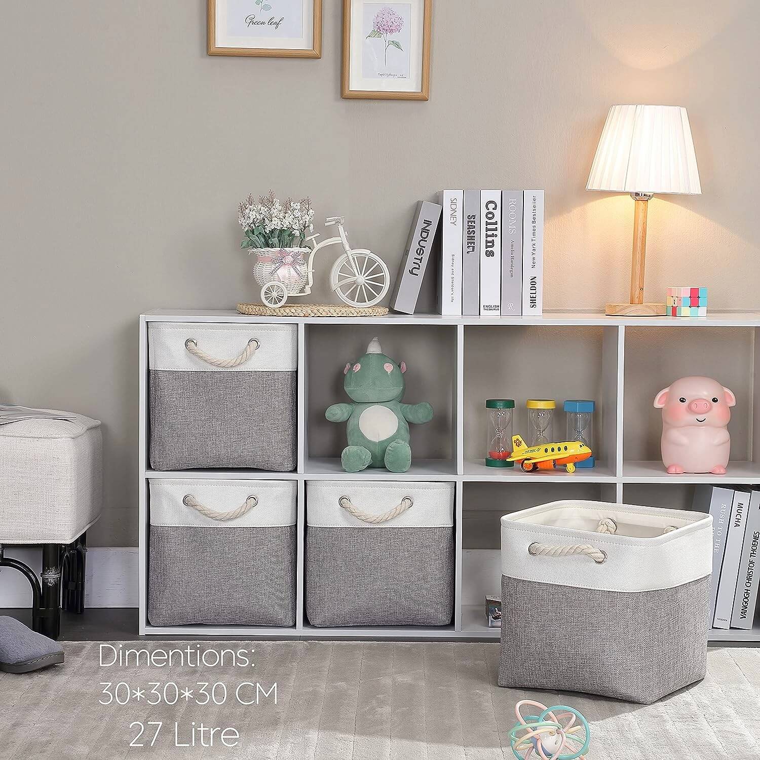 Fabric Storage Baskets | Set of 3 | 30cm Cube